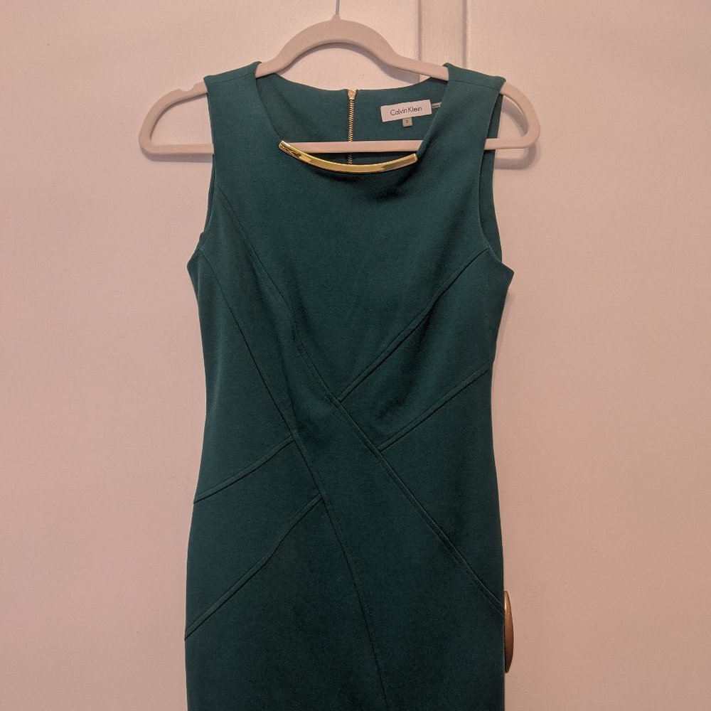 Calvin Klein Green Sheath Dress